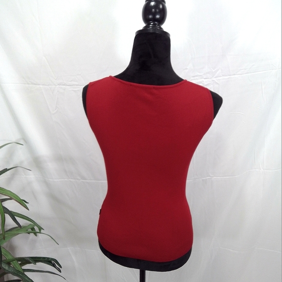 BCBG Maxazria Deep Red Sleeveless Knit Top - Picture 6 of 9